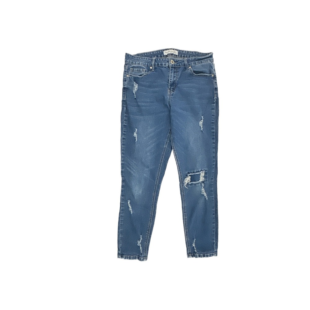 Hydraulic Womens Distressed Ankle Jeans Size 14W Dark Wash HW31669 Stretch Denim